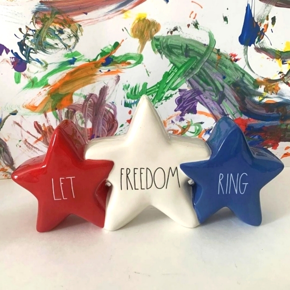 Rae Dunn Other - 🇺🇸 New Rae Dunn LET FREEDOM RING Ceramic Stars Brand New✅️